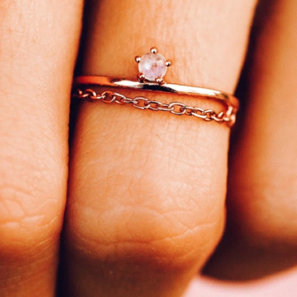 🎩 Pura Vida - Delicate Chain Ring - Picture 3 of 7